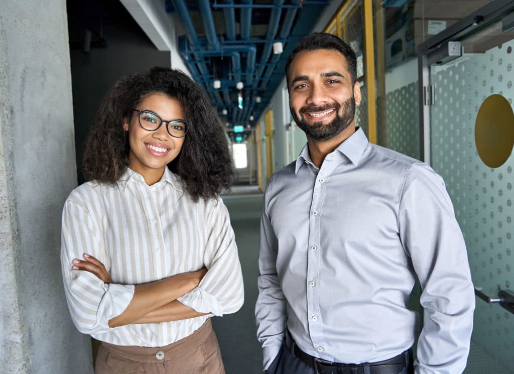 Multicultural company managers team